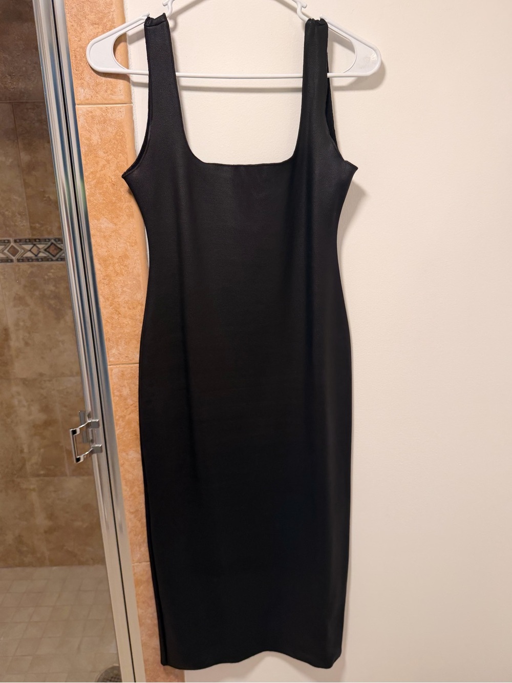 Zara black STRETCH KNIT MIDI DRESS